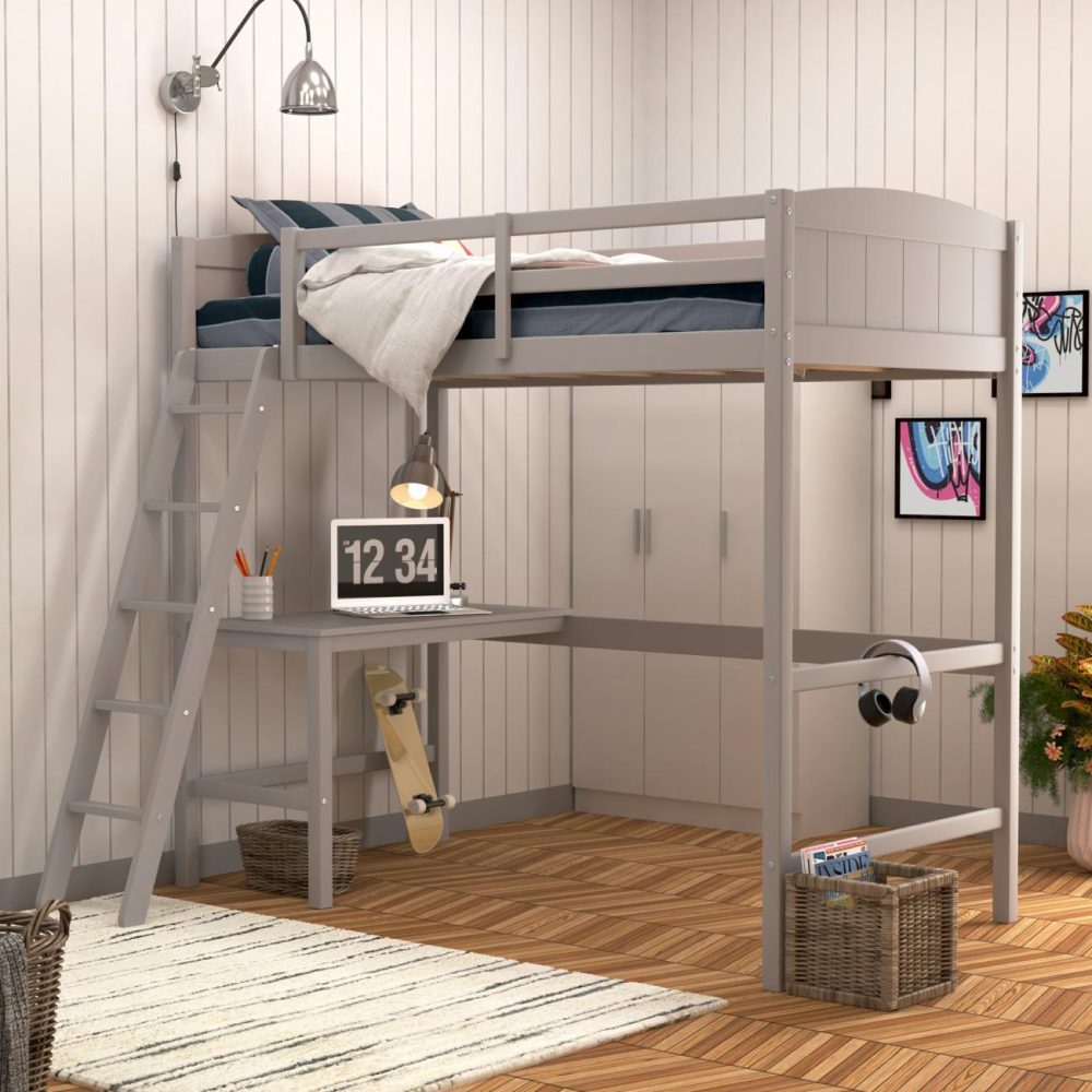 Beds | Alexis Wood Bunk Bed With Desk Bedroom Beds