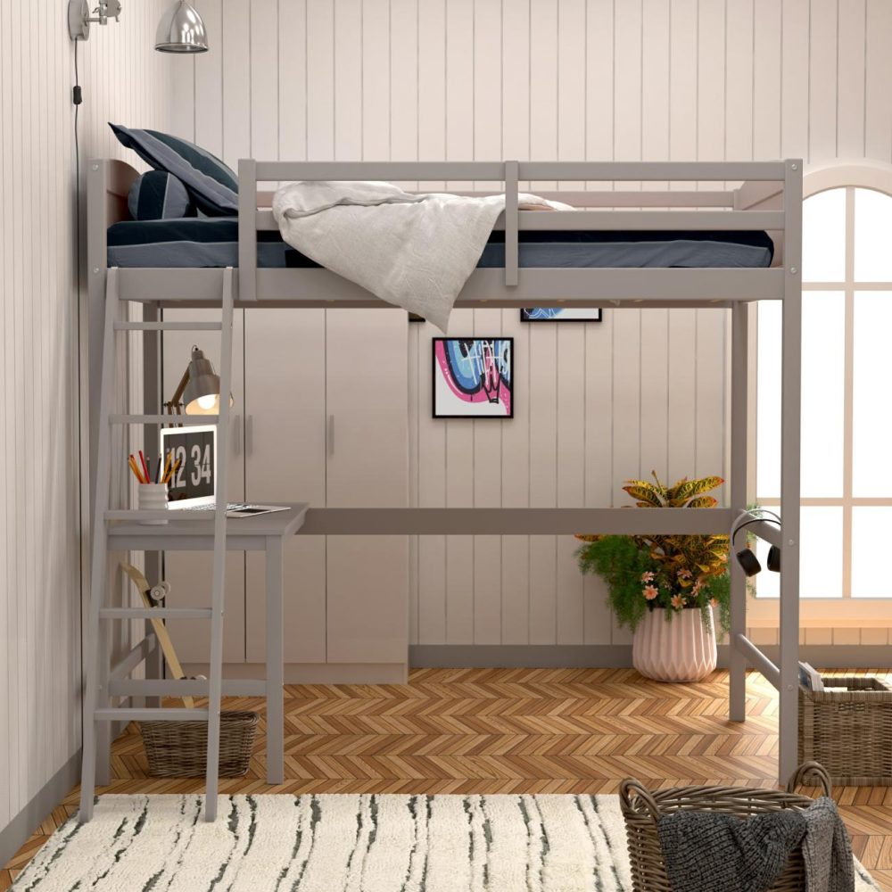 Beds | Alexis Wood Bunk Bed With Desk Bedroom Beds