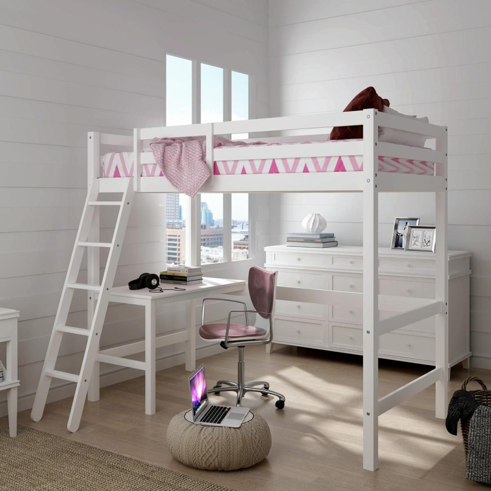 Beds | Campbell Wood Bunk Bed With Desk Bedroom Beds