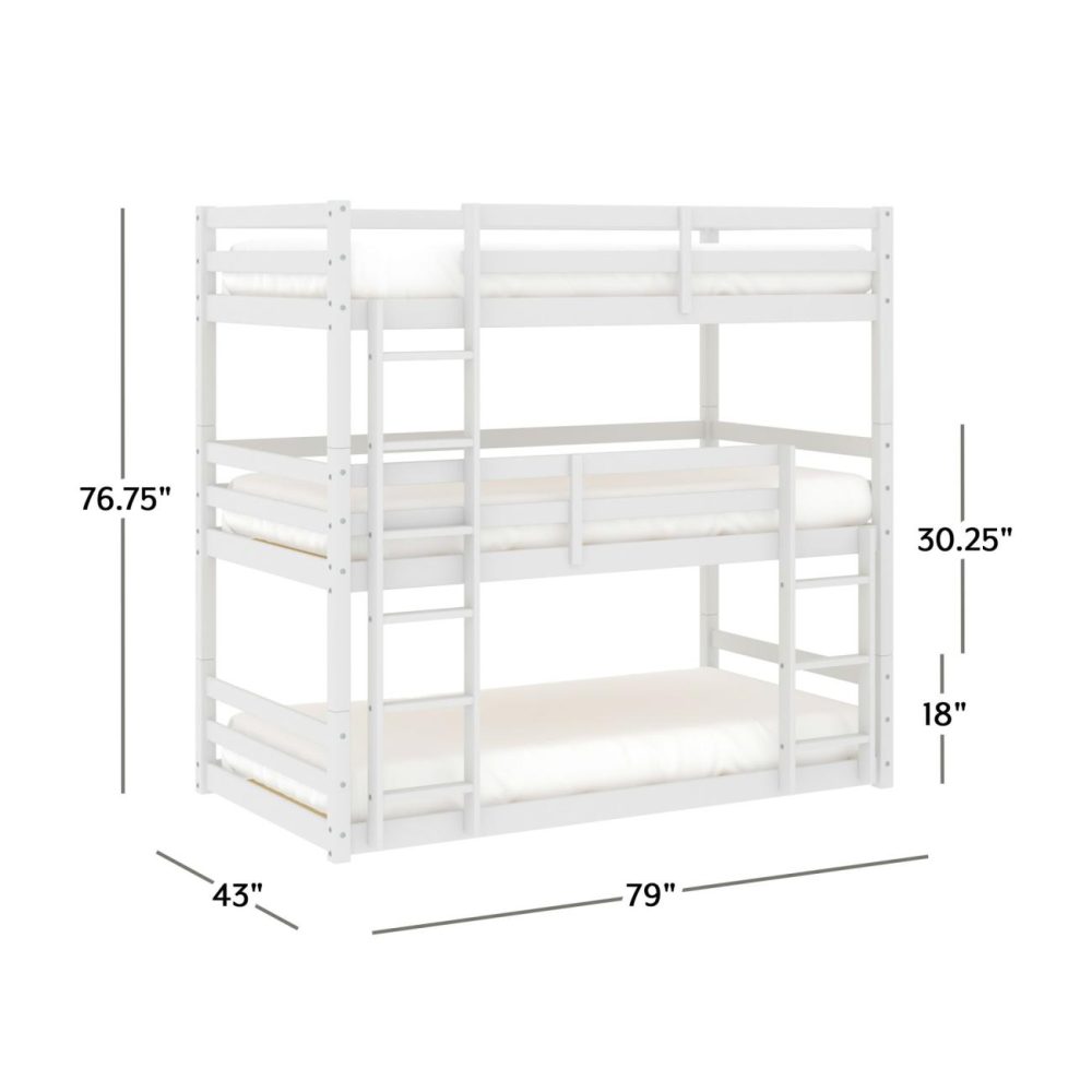 Beds | Campbell Wood Triple Bunk Bed Bedroom Beds