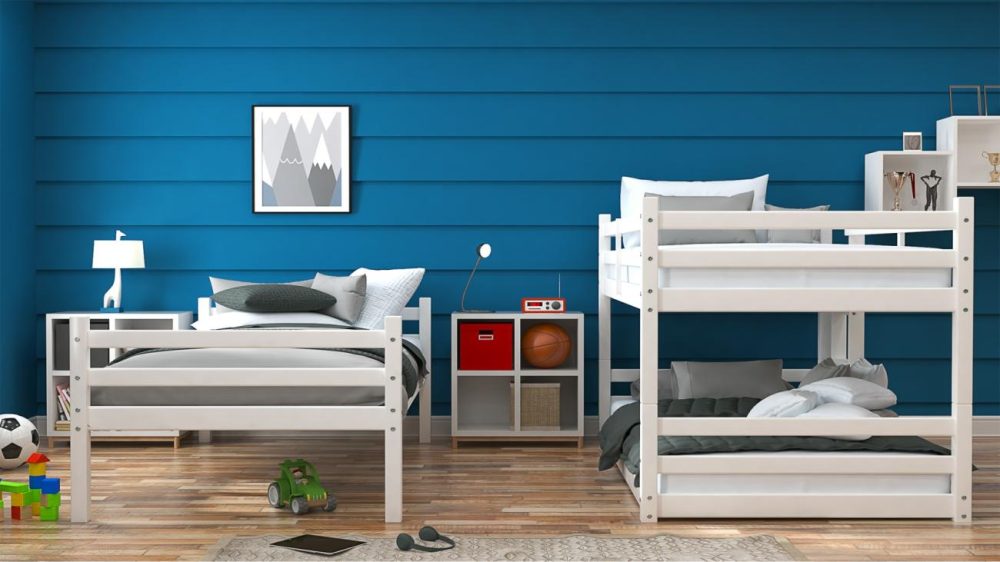 Beds | Campbell Wood Triple Bunk Bed Bedroom Beds