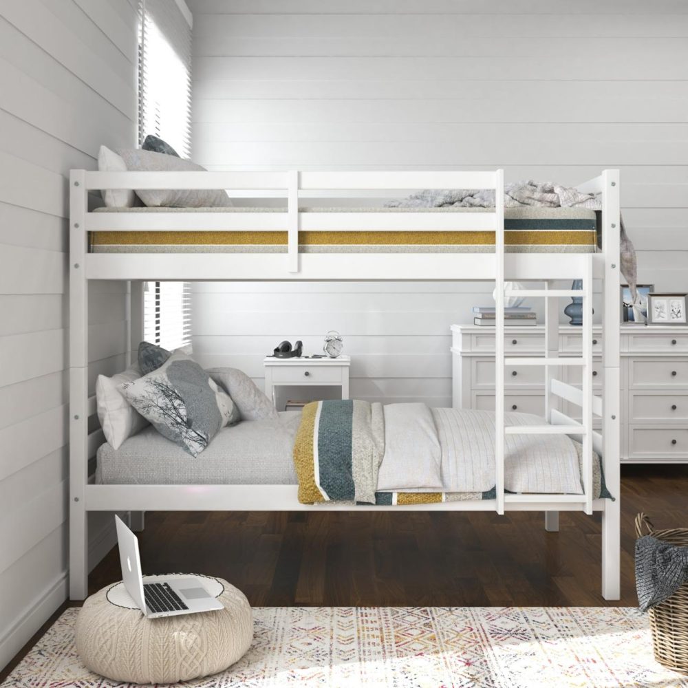 Beds | Campbell Wood Twin Over Twin Bunk Bed Bedroom Beds