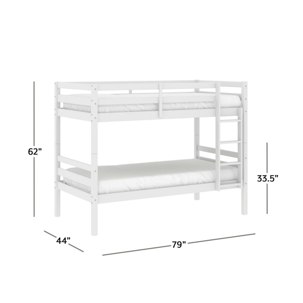 Beds | Campbell Wood Twin Over Twin Bunk Bed Bedroom Beds