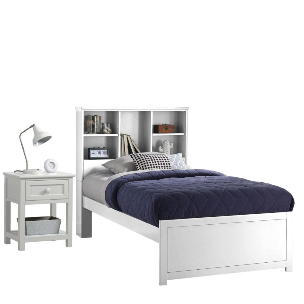 Beds | Caspian Wood Bookcase Bed With Nightstand Bedroom Beds