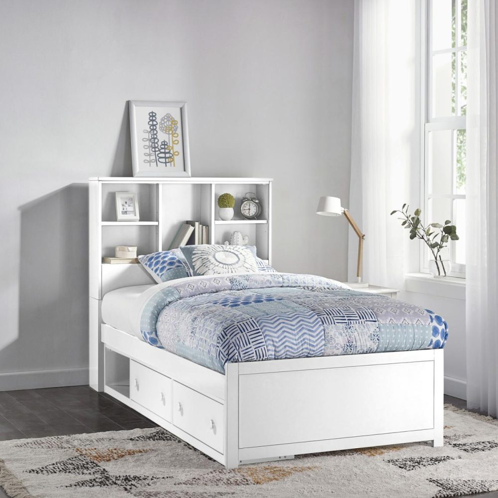 Beds | Caspian Wood Bookcase Bed With Storage Bedroom Beds