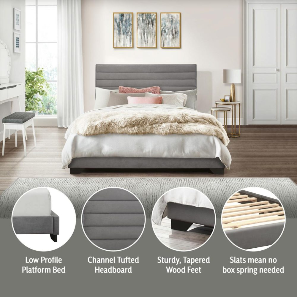 Beds | Edie Upholstered Bed Bedroom Beds