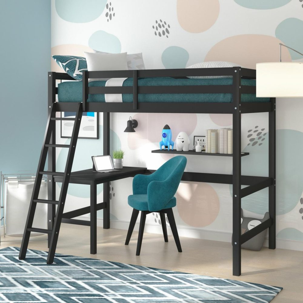 Beds | Granwood Wood Twin Loft Bed Bedroom Beds