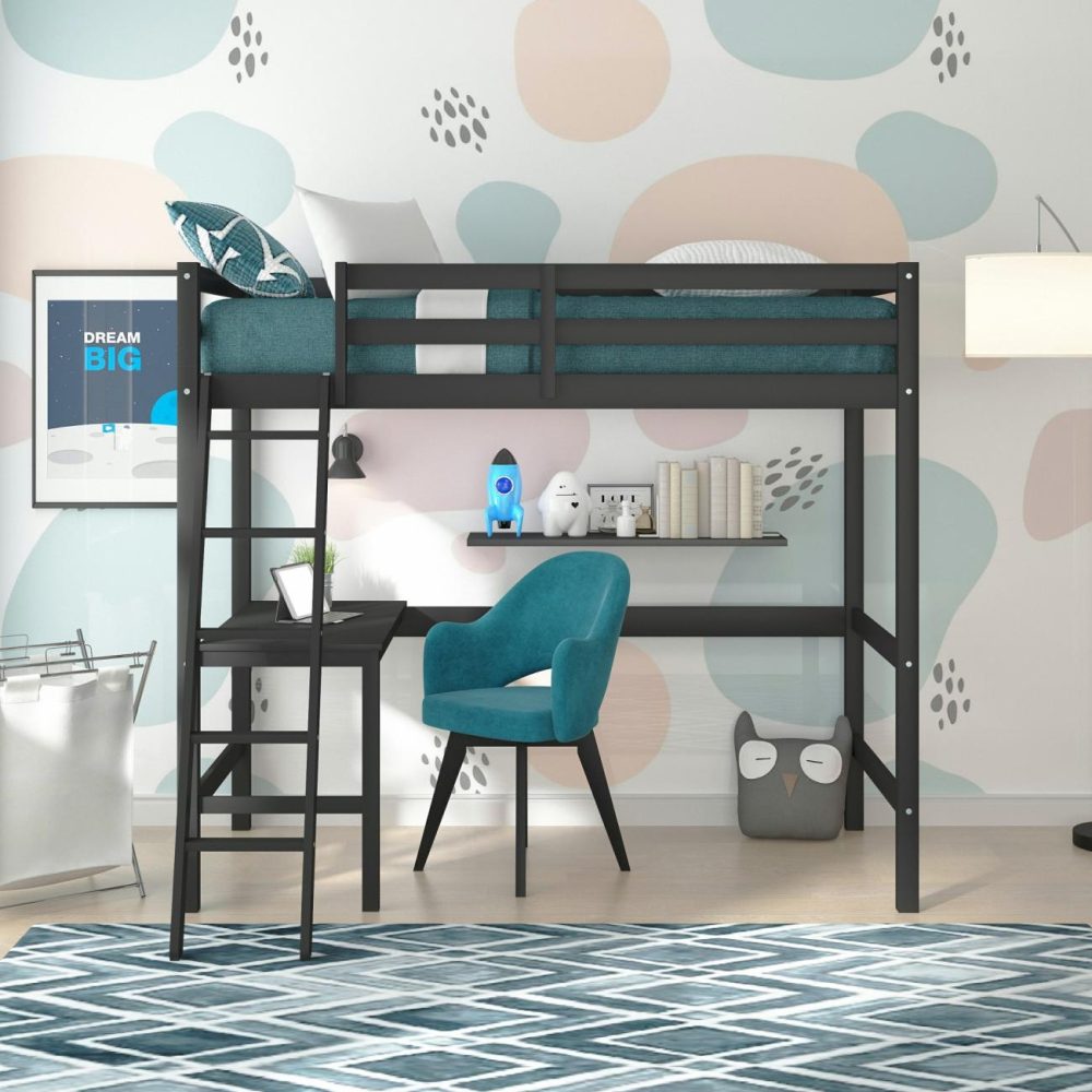 Beds | Granwood Wood Twin Loft Bed Bedroom Beds