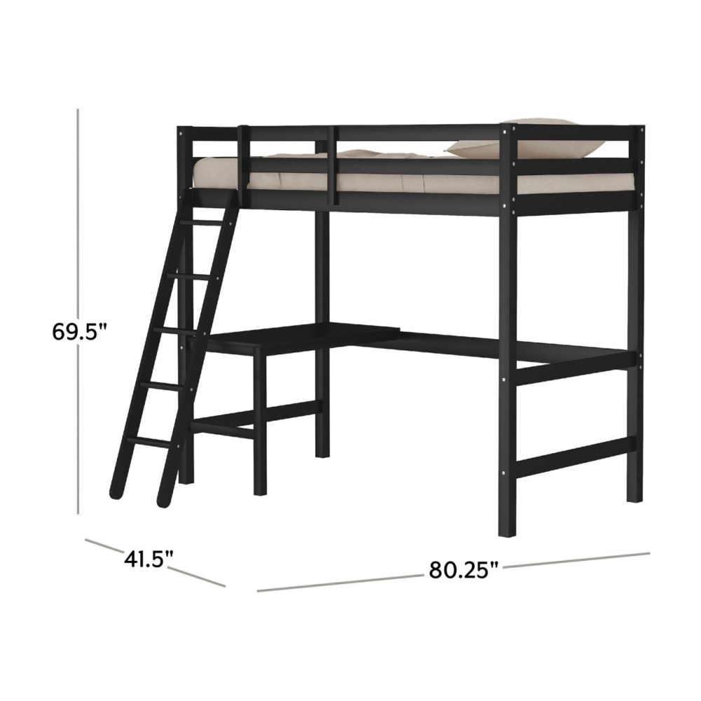 Beds | Granwood Wood Twin Loft Bed Bedroom Beds