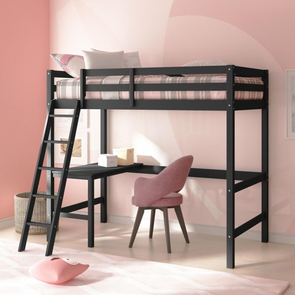 Beds | Granwood Wood Twin Loft Bed Bedroom Beds