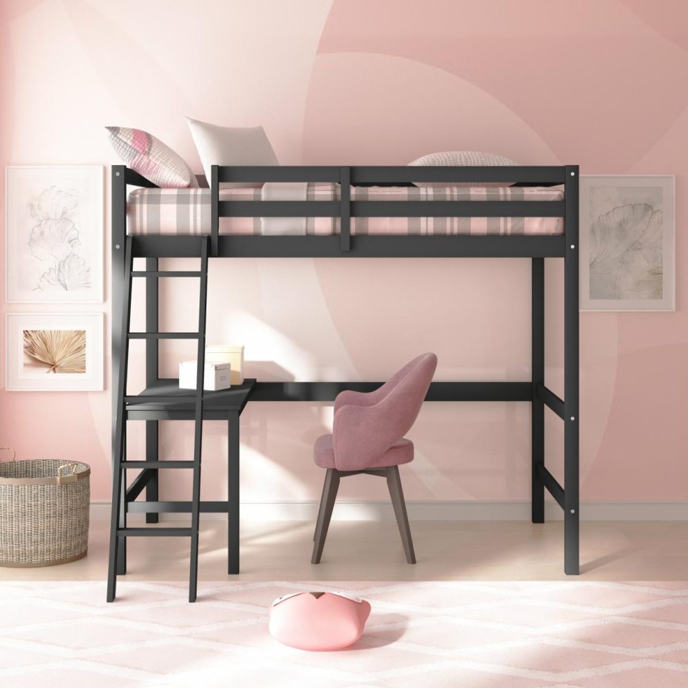 Beds | Granwood Wood Twin Loft Bed Bedroom Beds