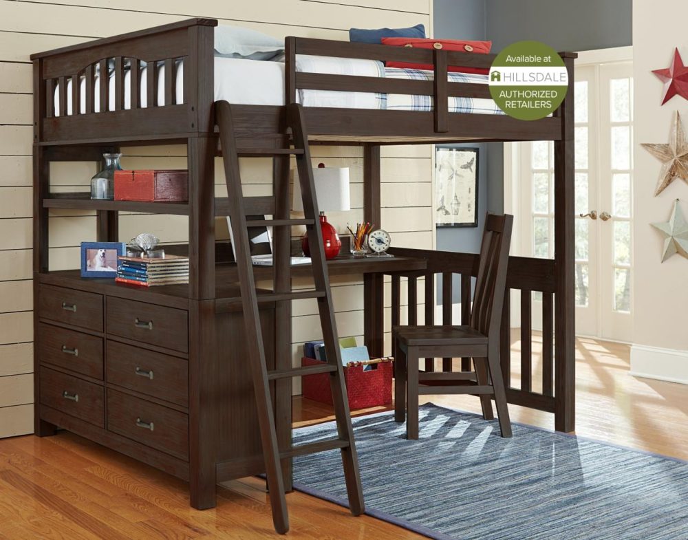 Beds | Highlands Wood Loft Bed With Desk Bedroom Beds