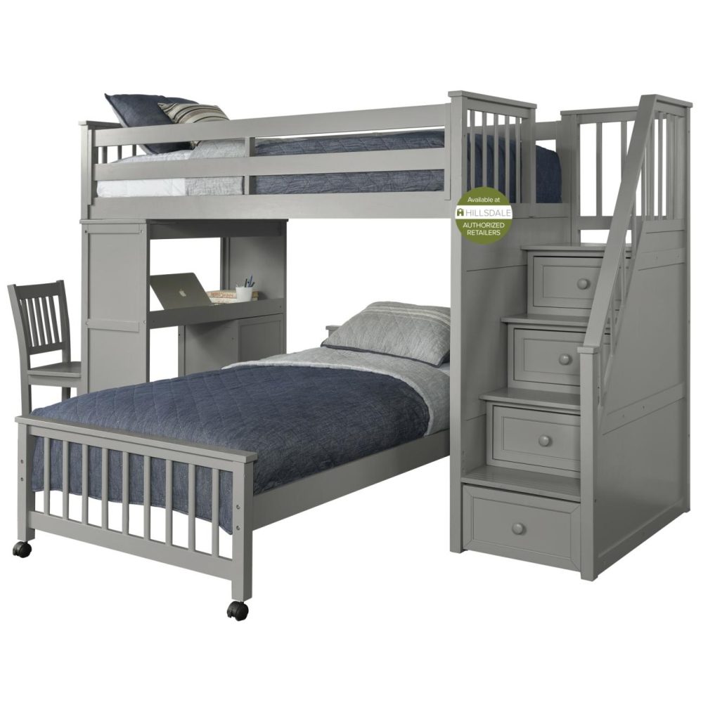 Beds | Schoolhouse 4.0 Wood Loft Bed With Desk And Lower Bed Bedroom Beds