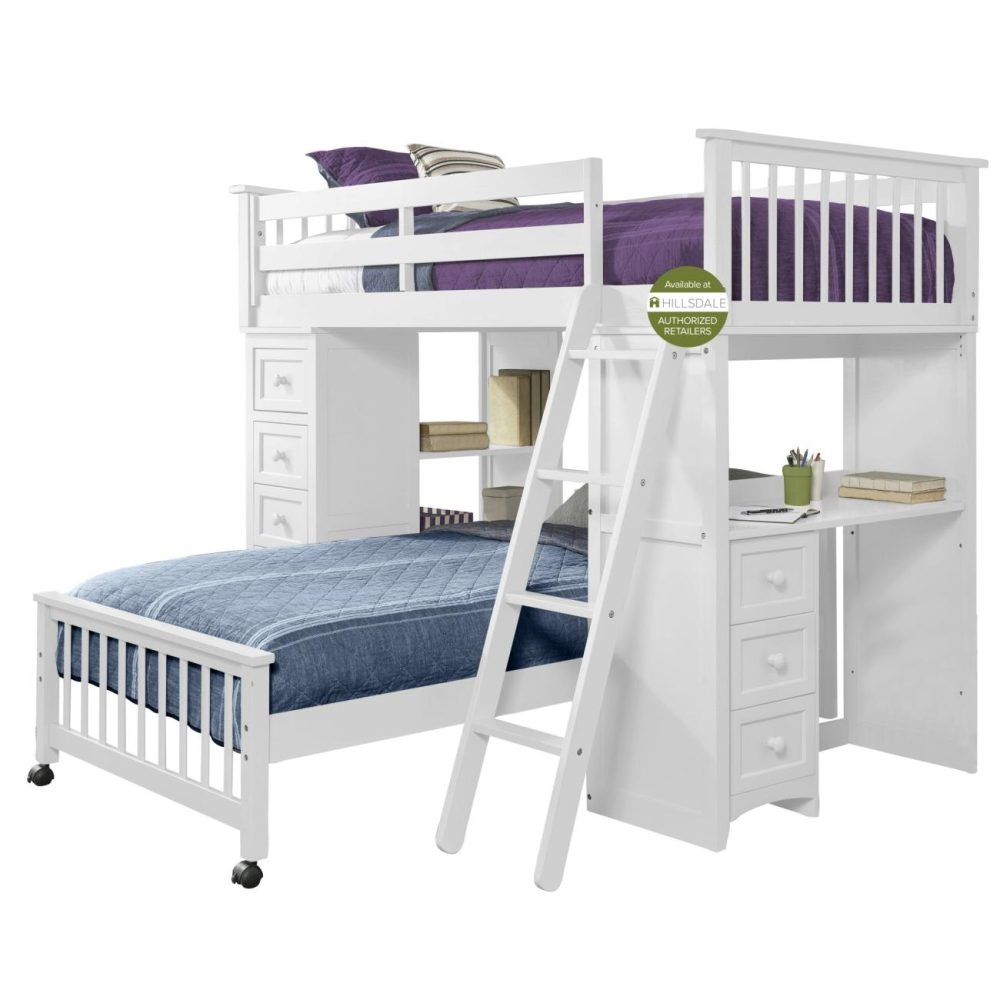 Beds | Schoolhouse 4.0 Wood Loft Bed With Lower Bed Bedroom Beds