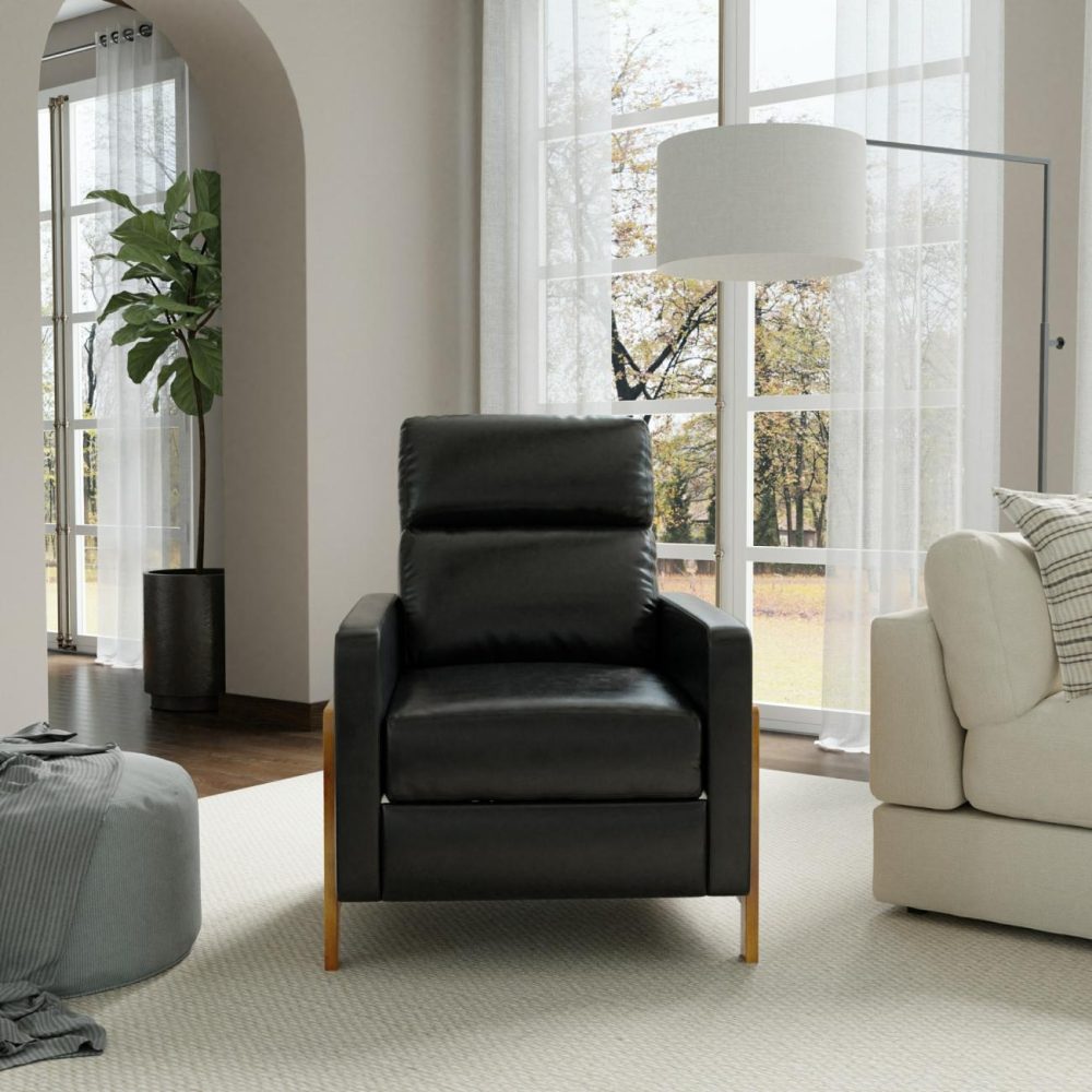 Chairs | Garnett Upholstered Recliner Chairs Black