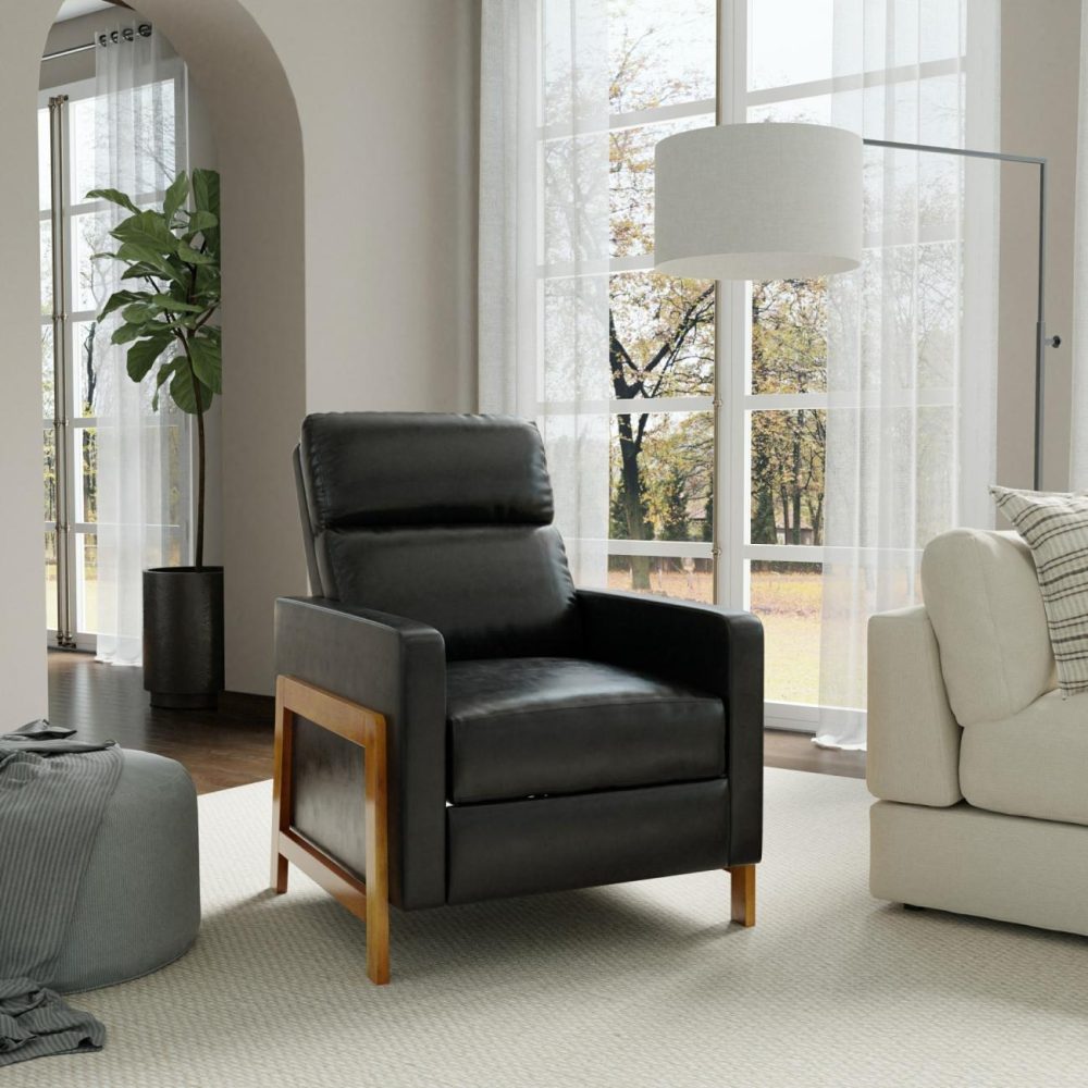 Chairs | Garnett Upholstered Recliner Chairs Black