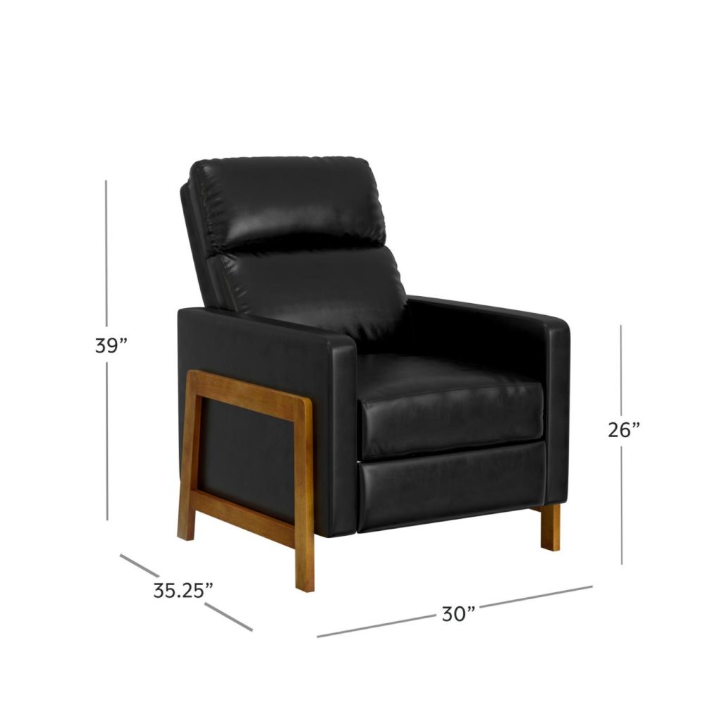 Chairs | Garnett Upholstered Recliner Chairs Black