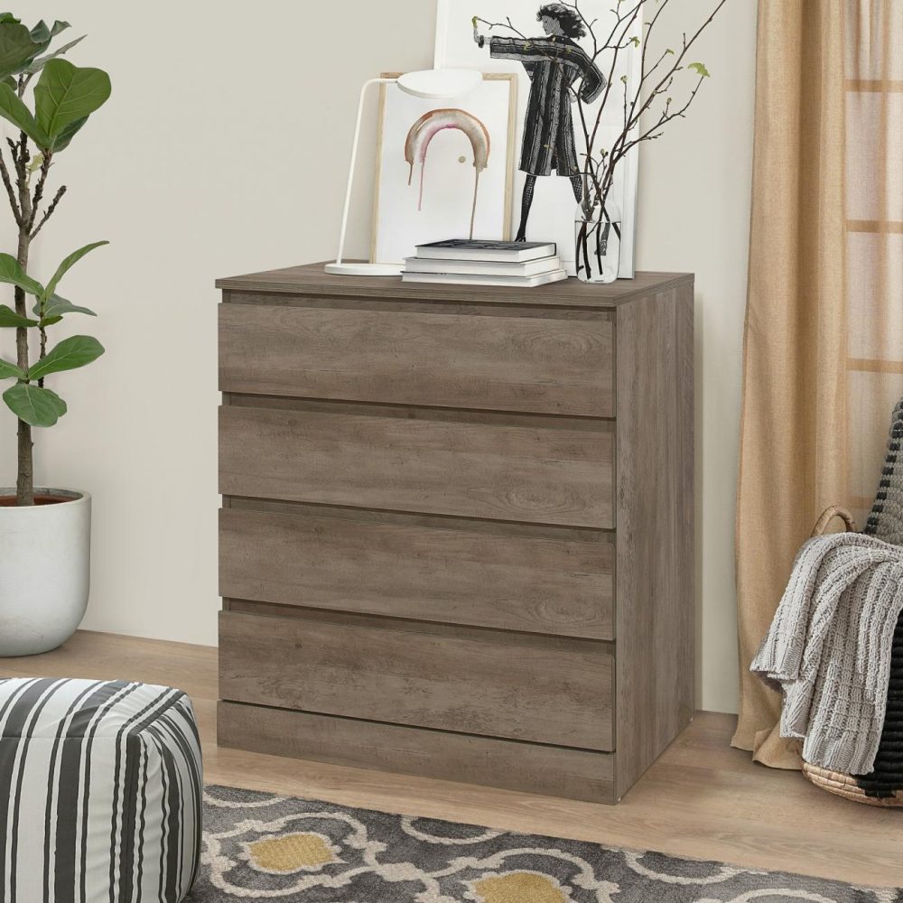 Dressers | Brindle Wood 4 Drawer Dresser Bedroom Dressers