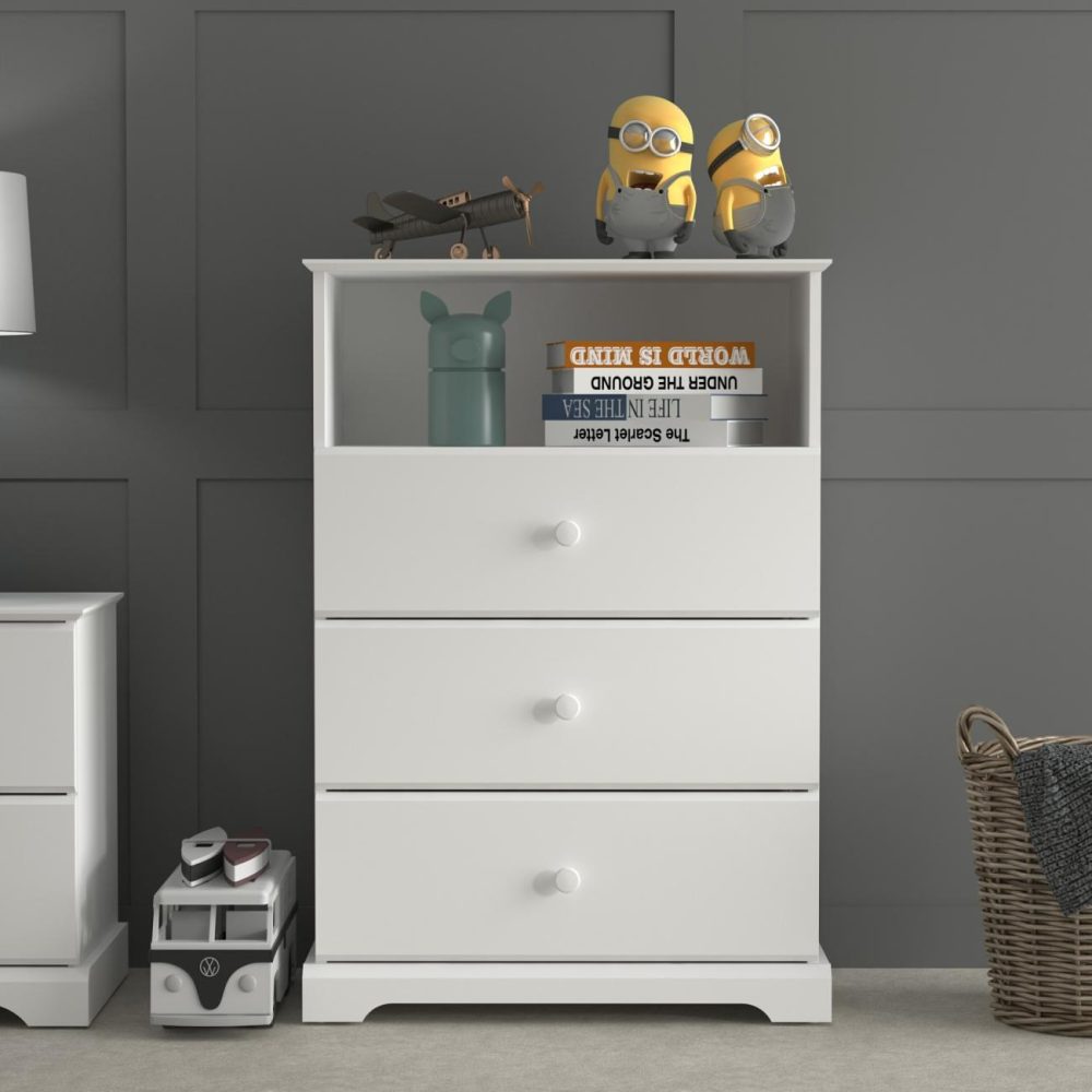 Dressers | Campbell Wood 3 Drawer Chest Bedroom Dressers