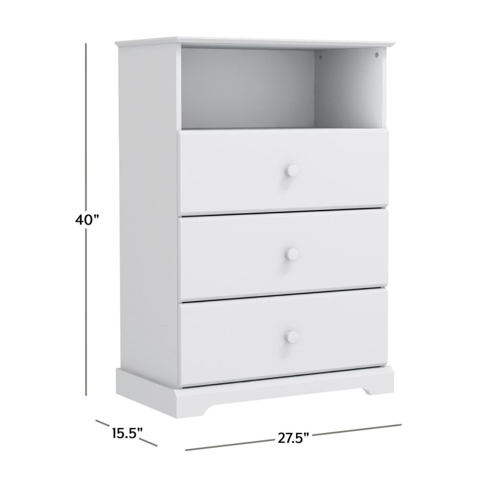 Dressers | Campbell Wood 3 Drawer Chest Bedroom Dressers