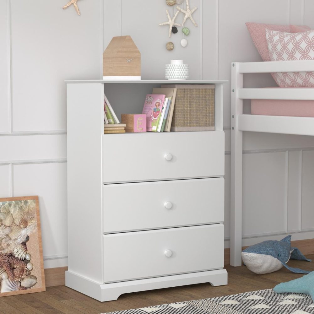 Dressers | Campbell Wood 3 Drawer Chest Bedroom Dressers