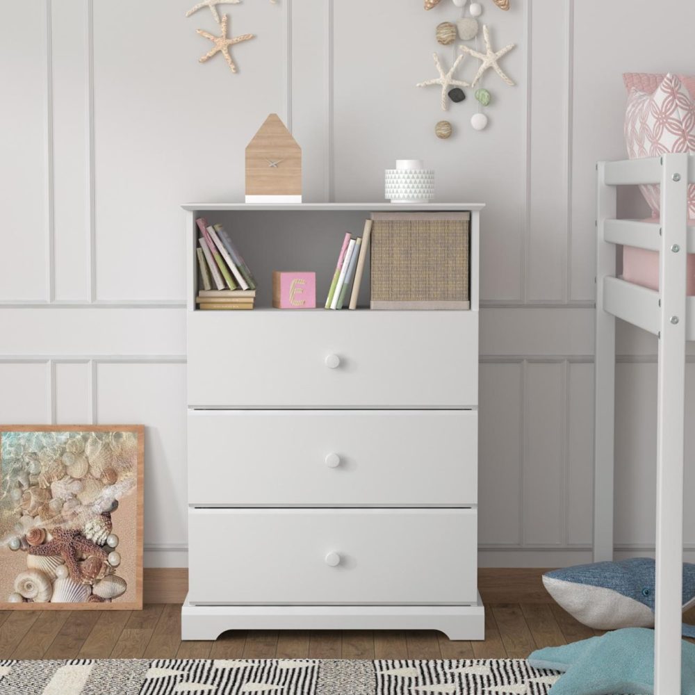 Dressers | Campbell Wood 3 Drawer Chest Bedroom Dressers