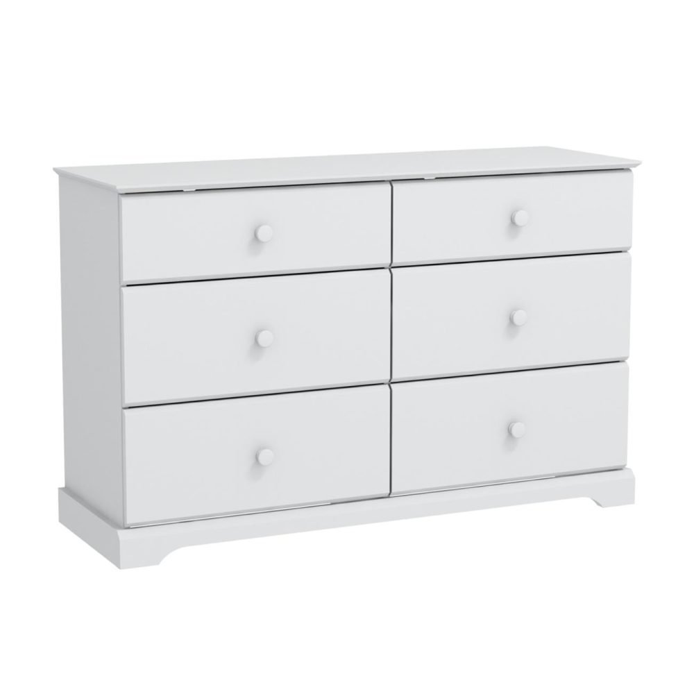 Dressers | Campbell Wood 6 Drawer Dresser Bedroom Dressers