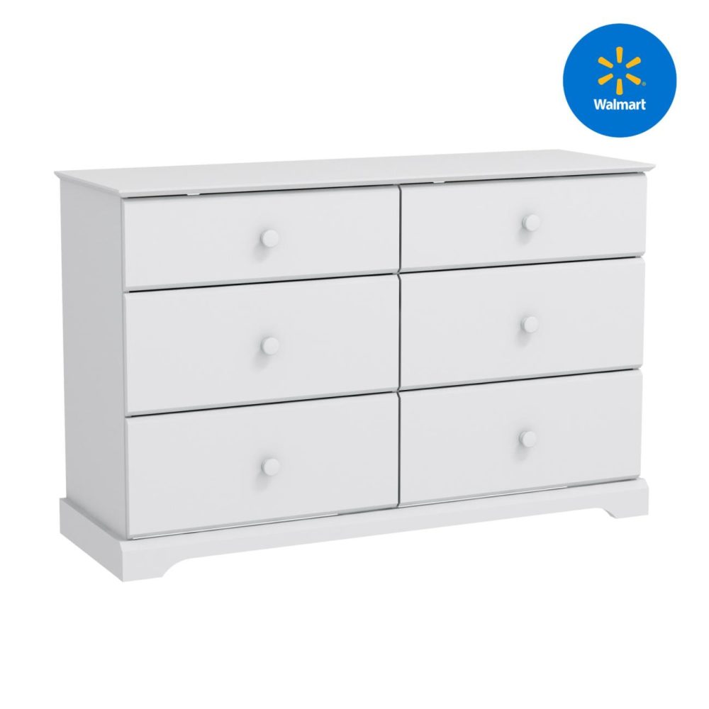 Dressers | Campbell Wood 6 Drawer Dresser Bedroom Dressers