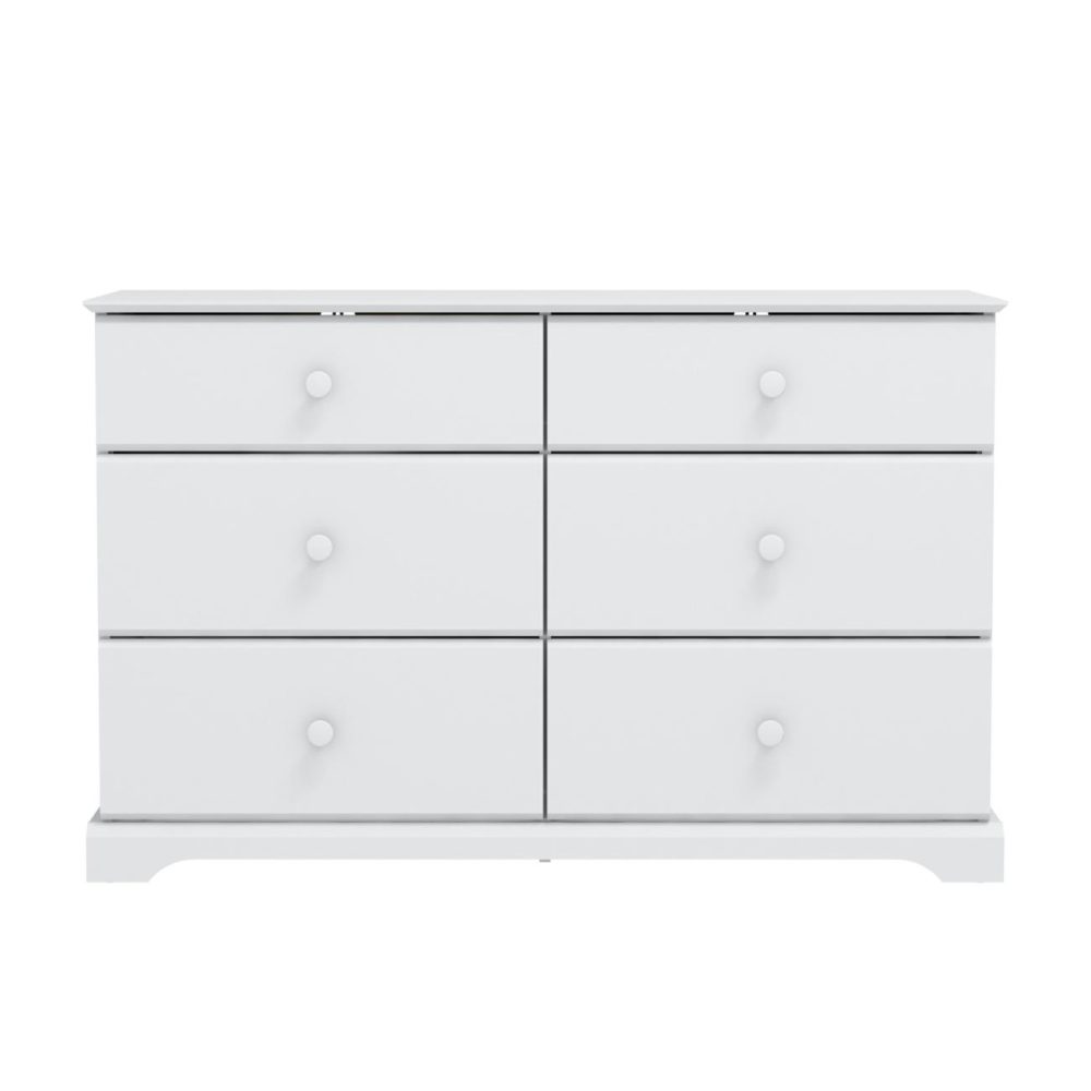 Dressers | Campbell Wood 6 Drawer Dresser Bedroom Dressers