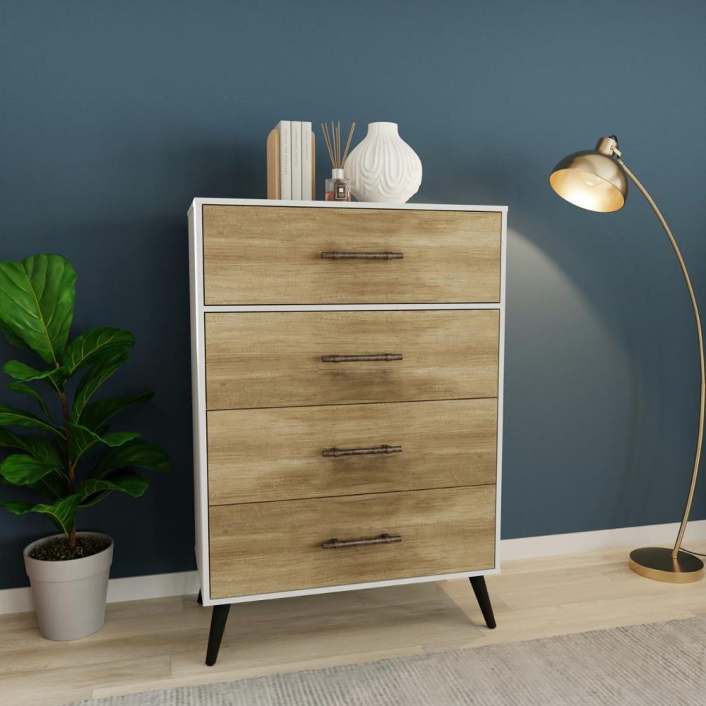 Dressers | Fargo Wood 4 Drawer Chest Bedroom Dressers