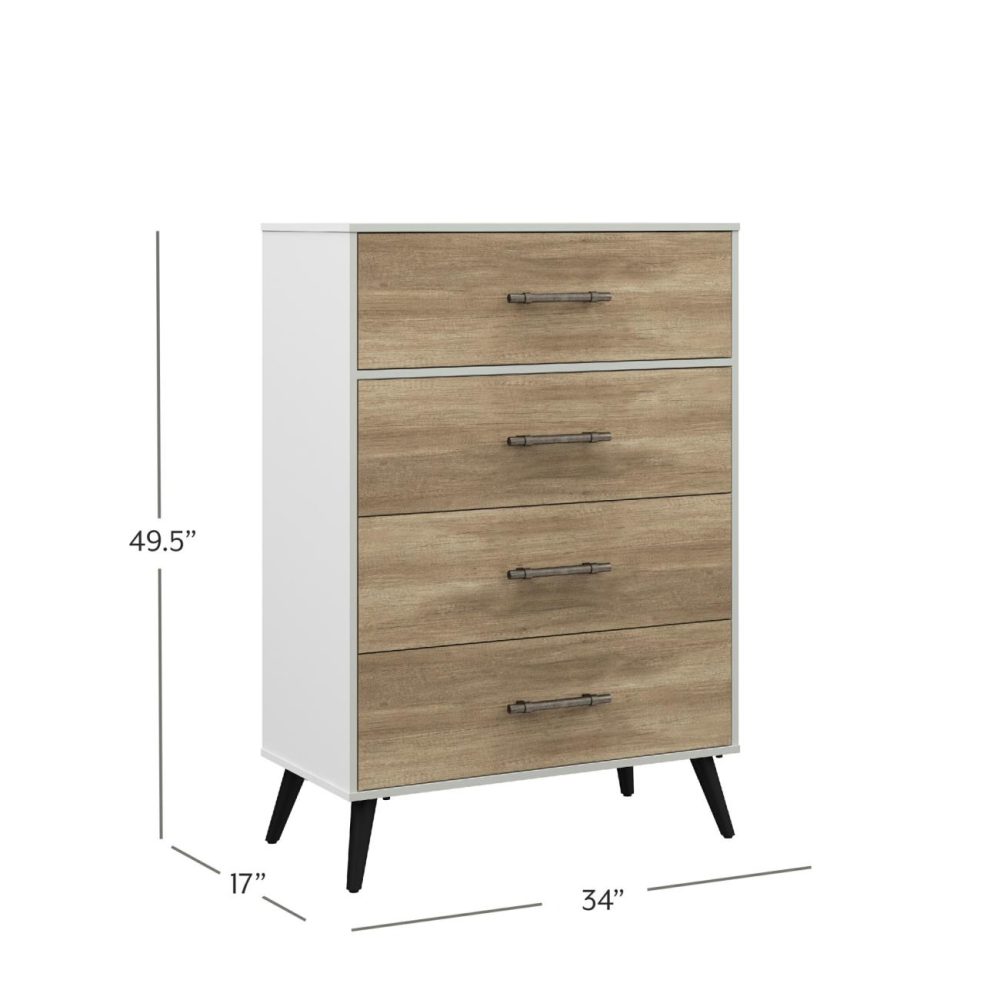 Dressers | Fargo Wood 4 Drawer Chest Bedroom Dressers