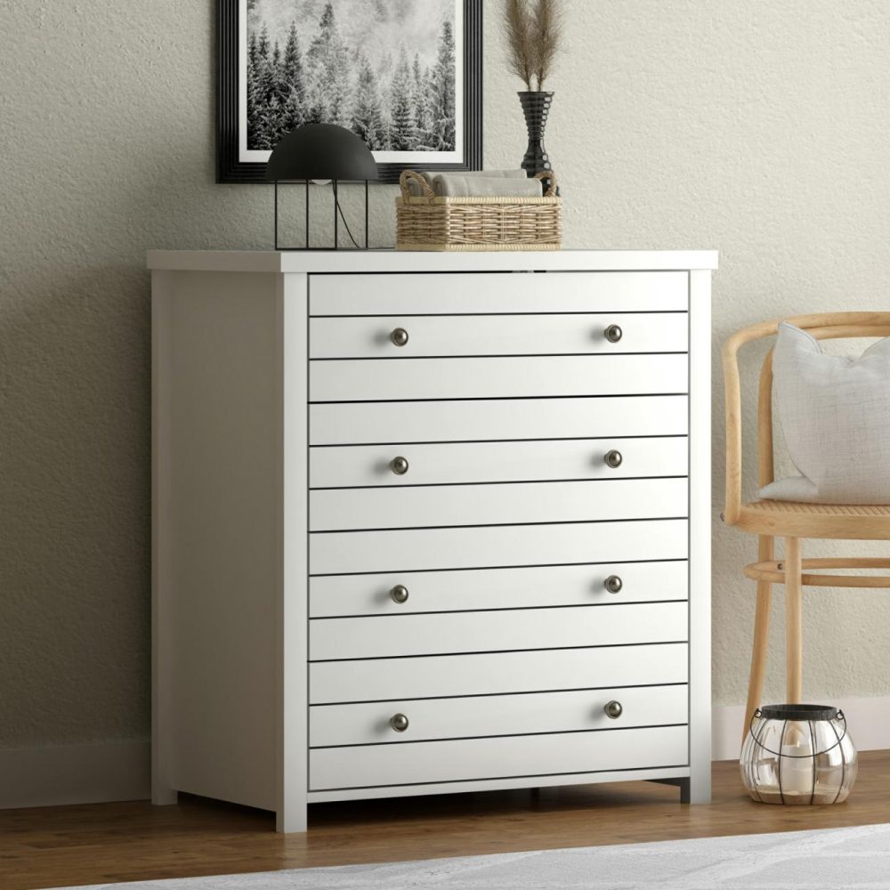 Dressers | Harmony Wood 4 Drawer Dresser Bedroom Dressers