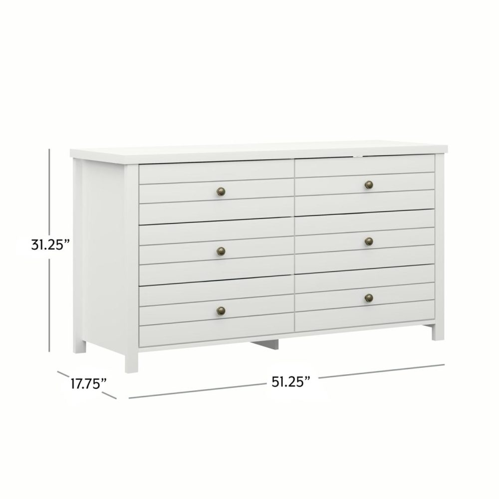 Dressers | Harmony Wood 6 Drawer Dresser Bedroom Dressers