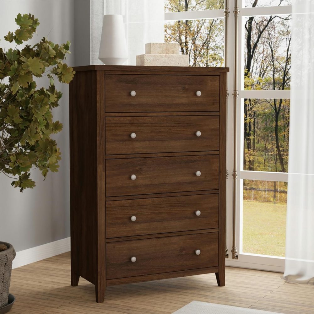 Dressers | Holborn Wood 5 Drawer Chest Bedroom Dressers