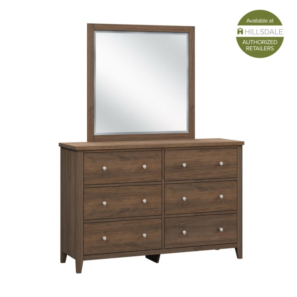 Dressers | Holborn Wood Dresser With Mirror Bedroom Beige/Driftwood Brown