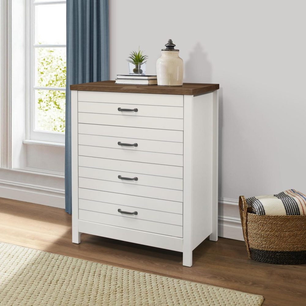 Dressers | Lancaster Wood 4 Drawer Dresser Bedroom Dressers