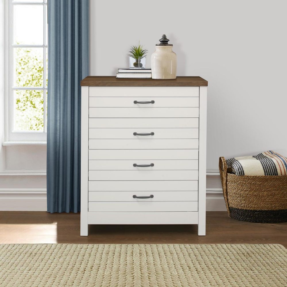 Dressers | Lancaster Wood 4 Drawer Dresser Bedroom Dressers