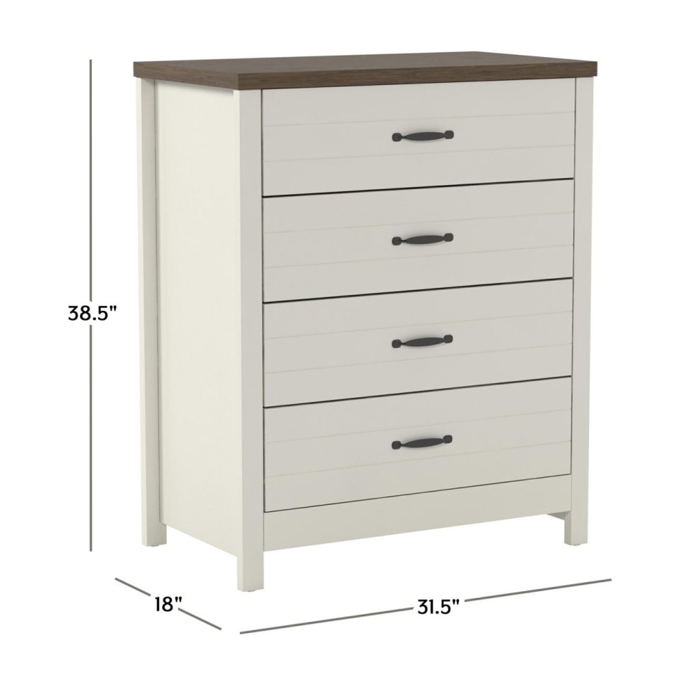 Dressers | Lancaster Wood 4 Drawer Dresser Bedroom Dressers