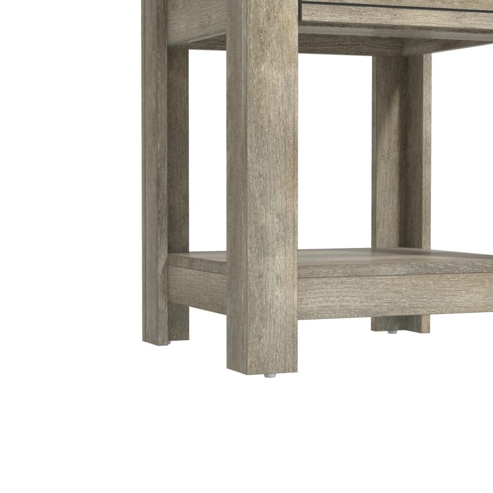 Nightstands | Addison Wood Nightstand Bedroom Driftwood Gray