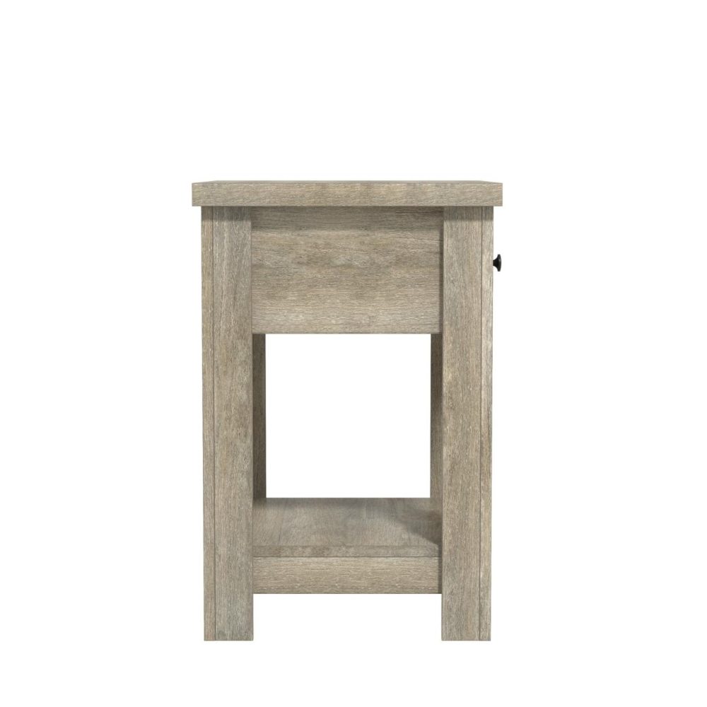 Nightstands | Addison Wood Nightstand Bedroom Driftwood Gray