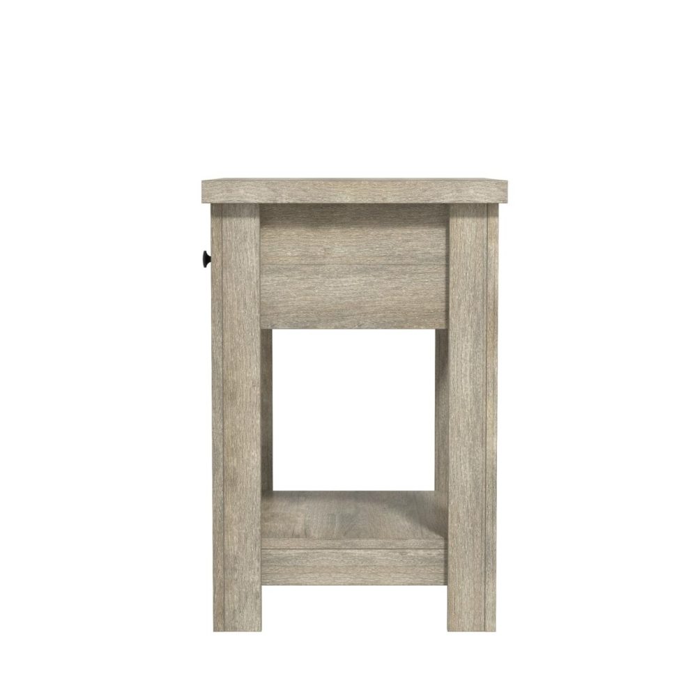 Nightstands | Addison Wood Nightstand Bedroom Driftwood Gray