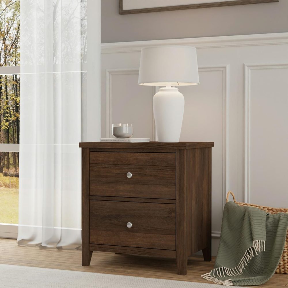 Nightstands | Holborn Wood Nightstand Bedroom Driftwood Brown