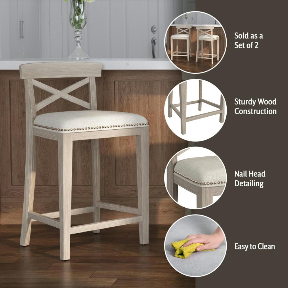 Seating | Bayview Wood Stool, Set Of 2 Kitchen & Dining Seating