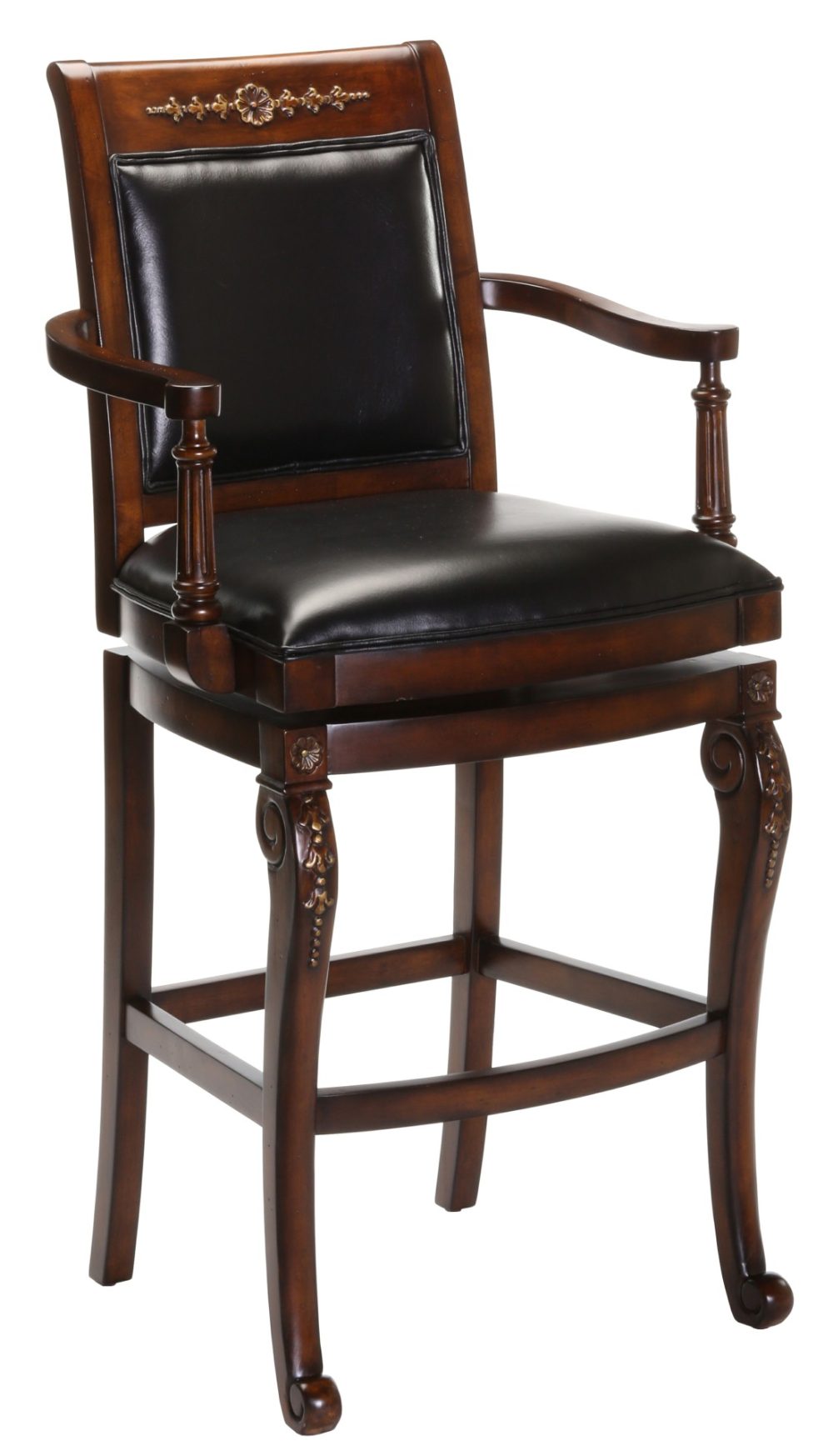 Seating | Douglas Wood Stool Kitchen & Dining Distressed Cherry w/Gold Highlights