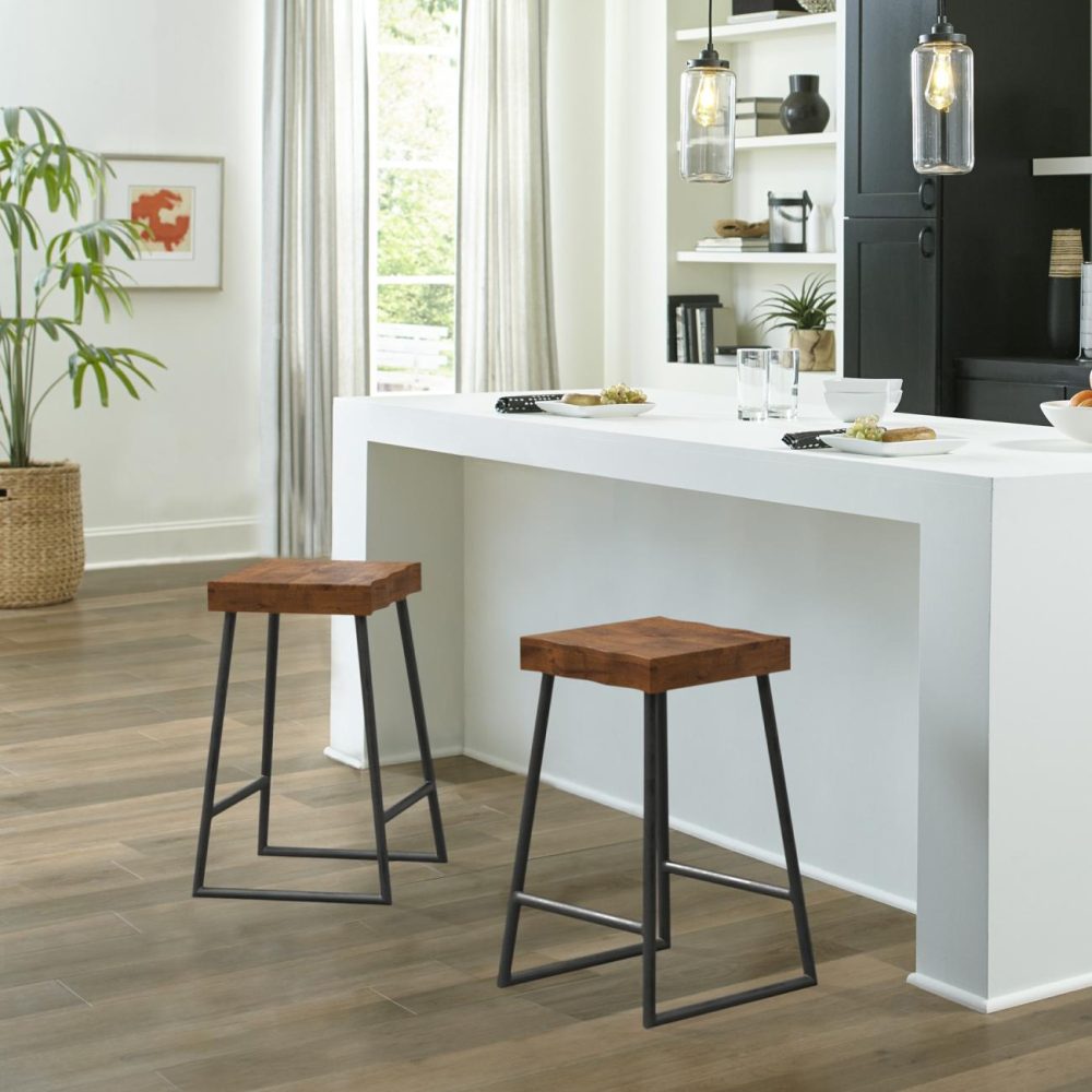 Seating | Emerson Metal Stool Kitchen & Dining Natural Sheesham