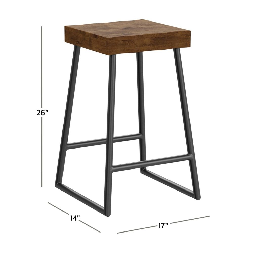 Seating | Emerson Metal Stool Kitchen & Dining Natural Sheesham