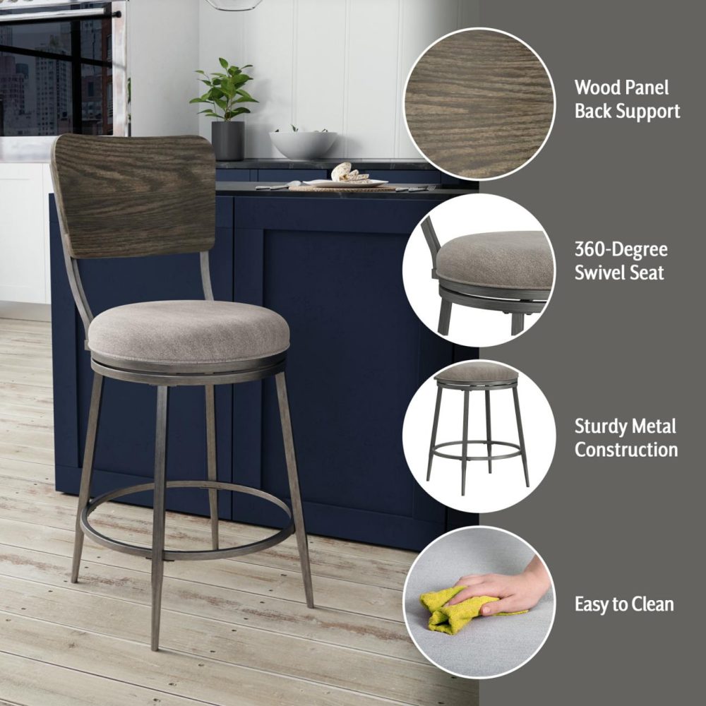 Seating | Garren Metal Stool Kitchen & Dining Rubbed Pewter