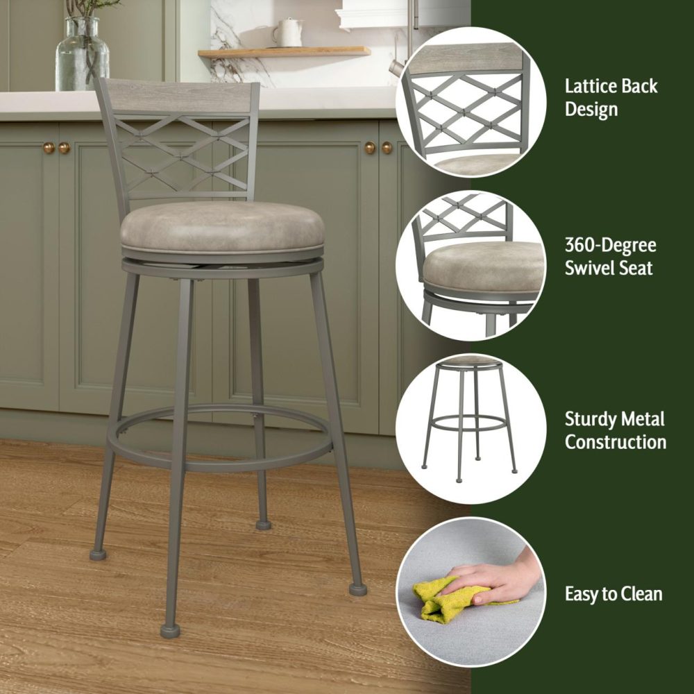 Seating | Hutchinson Metal Stool Kitchen & Dining Pewter