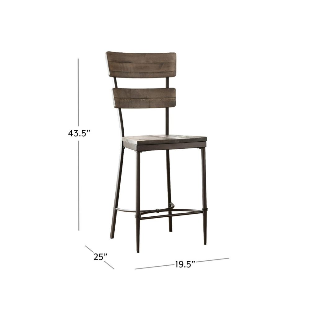 Seating | Jennings Metal Stool, Set Of 2 Kitchen & Dining Distressed Walnut