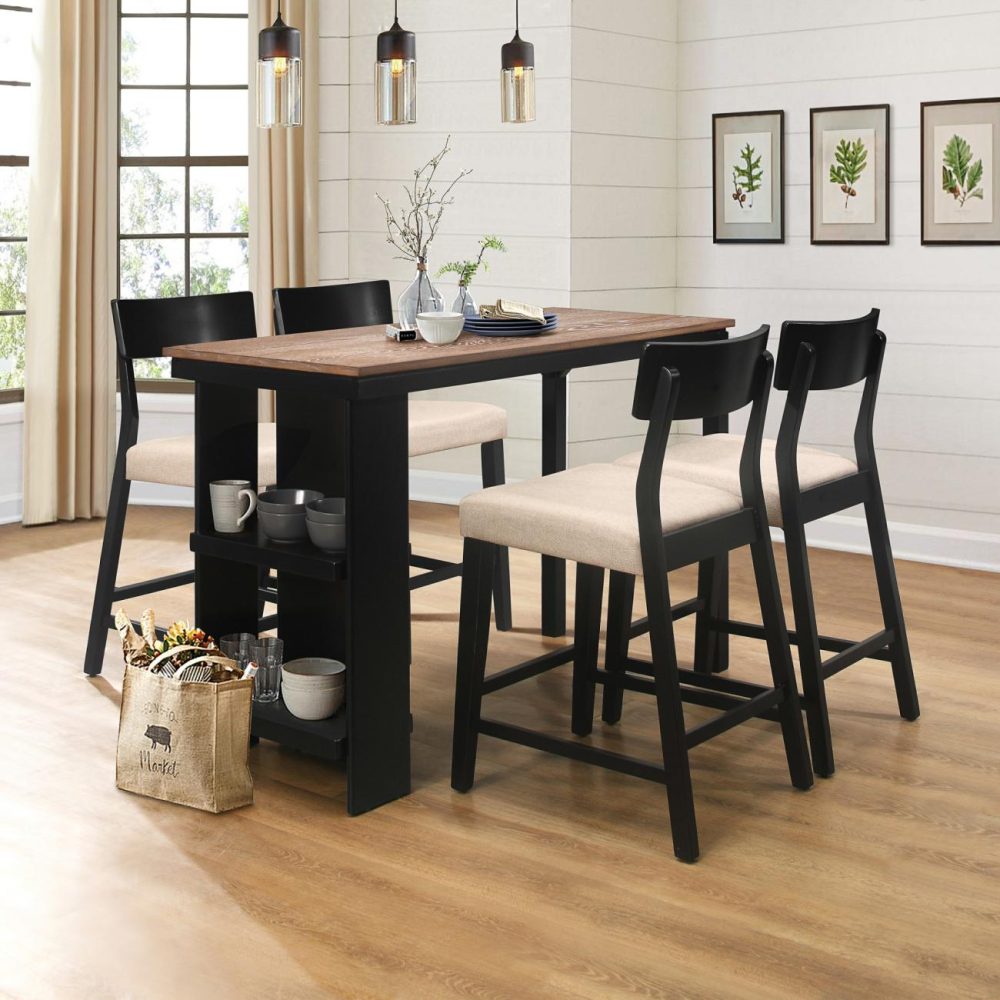 Seating | Knolle Park Wood Dining Set Kitchen & Dining Black Oak